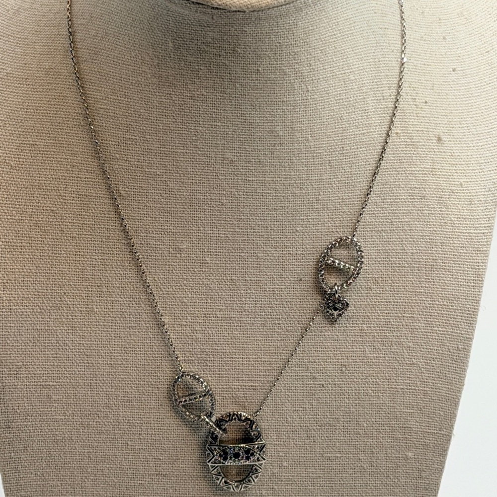 Silver Adjustable Length Evil Eye Pendant Necklace